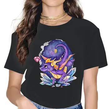 Mulheres da Noite Cristais T-Shirt de Spyro the Dragon Jogo de Algodão Tops Engraçado Manga Curta O Pescoço T-Shirt Idéia de Presente de T-Shirts