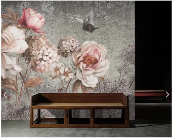3d personalizado mural de parede europeia rose vintage floral fresco para a sala de estar, quarto, sala de jantar pano de fundo papel de parede decoração da casa