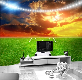 Personalizado com foto de papel de parede, o futebol no gramado para a sala quarto TV na parede do fundo impermeável papel de parede