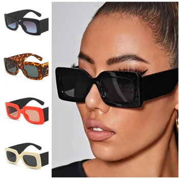 Marca Designer de Óculos de sol das Mulheres da forma do Sol Glases Anti-UV Óculos de Retalhos de Cores de Óculos Retângulo Adumbral de Óculos de proteção A++