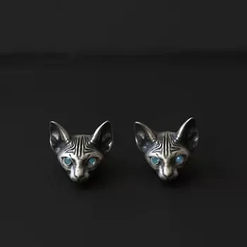 Retrô gatinho brincos de gato orelha de animal ornamento homens e mulheres