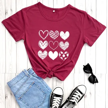 Coração Camisa Nova da Chegada: 100% Algodão T-Shirt Engraçada Amor a Camisa de Dia dos Namorados Camisas de Presente para Seu Presente do Dia dos Namorados