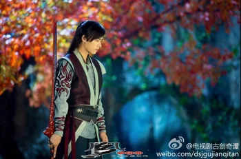 Bai Li Tu Shu Jogo de Computador de 2014 TV Play Gujianqitan Antiga Espada Lenda Drama Traje Cosplay Azul SwordmanCostume para Homem