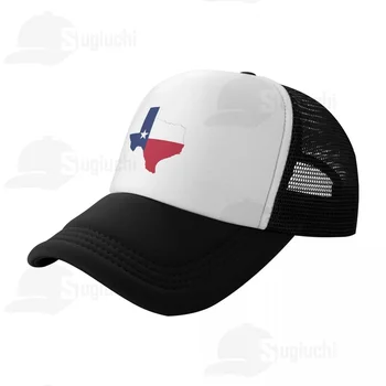 Texas Bandeira Mapa de estados dos Estados unidos da América do Caminhoneiro Chapéus de Sol de Verão Boné de Beisebol Respirável Ajustável Masculino Chapéu ao ar livre