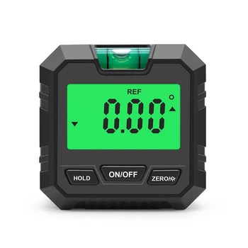 2X Mini Digital Transferidor Inclinômetro Eletrônico Goniometer Nível de Medição de ângulos Medidor de Localizador de Caixa Nível de Preto