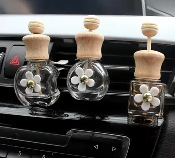 100pcs/monte 8ML Carro de Tomada de Vazio Frasco de Perfume Transparente Carro Aberturas de Desodorante Ar Condicionado Frasco de Perfume SN1075