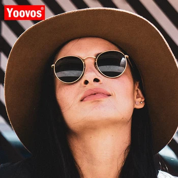 Yoovos 2021 Vintage, Óculos de sol das Mulheres/Homens Gradiente de Óculos Street Beat Espelho Oceano Lente de Compras Oculos De Sol Gafas UV400