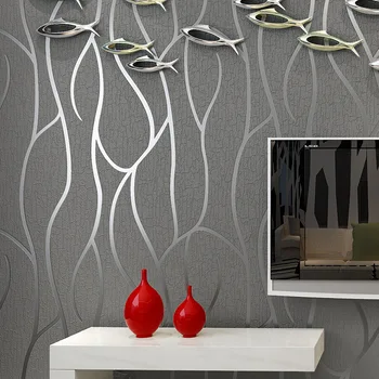 Moderno, simples curvatura 3D papel de parede de alto grau de veludo resumo da linha de quarto, sala de estar de plano de fundo de papel de parede