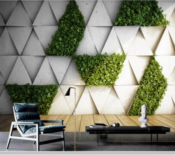 Papel de parede abstrato planta geométrica de quatro folhas 3d papel de parede café mural,sala de tv de parede quarto papéis de parede decoração da casa