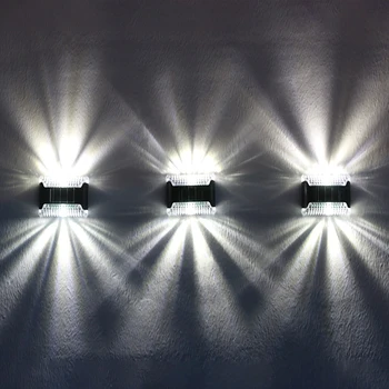 LED Solar de Carregamento Lâmpada de Parede ao ar livre Impermeável para Cima E para Baixo Luminosa Iluminação e Estilo Moderno de Luz Branca E Luz Quente