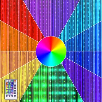 16-Mudança de Cor Remoto USB arco-íris pano de Fundo da Janela de Fadas Luzes RGB Luzes de Cortina Janela de Icicle Luzes Para Decoração de Natal
