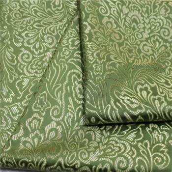 1057 Verde de Cetim Jacquard Tecidos de Materiais de Costura Para as Mulheres, o Terno de Saia e Vestido de Cetim Moda Vestuário de Tecido de Sofá Tecidos