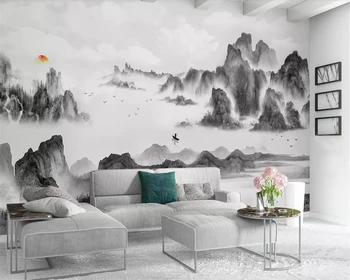 Beibehang Moderno e minimalista, mural de parede abstrato artística de tinta de arquitectura paisagista PLANO de fundo murais de parede 3d papel de parede