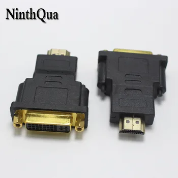 NinthQua 1pcs DVI 24+5 Fêmea-HDMI Macho Plug jack Bidirecional de Transmissão Conector do Adaptador Para PC HDTV