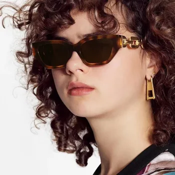 Moda Steampunk Vintage, Óculos de sol das Mulheres da Marca de Luxo Designer de Olhos de Gato de Óculos de Sol a Cadeia de Templos UV400 Óculos