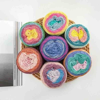 Arco-íris, Algodão, Lã tricotada à Mão DIY Boneca Cachecol, Chapéu de Pronto-a-vestir Travesseiro Material Bolo de Thread
