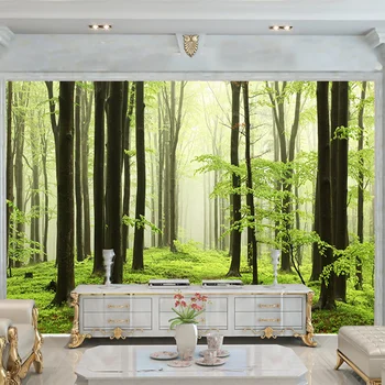 YOUMAN 3D Grande Papel Murais Natureza Nevoeiro Árvores da Floresta papel de Parede 3d Mural de papel de Parede para Quarto de Fundo 3D Floresta adesivo