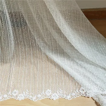 Novo high-end de verão frisado listras verticais laço de lantejoulas vestido de noiva tecido DIY acessórios