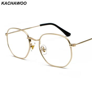 Kachawoo praça óculos de moldura para as mulheres lente clara ouro prata vintage óculos de quadros homens de presente decoração