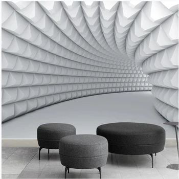 Moderno foto murais de parede papel de parede minimalistas três dimensões geométricas papéis de parede para TV sofá na parede do fundo