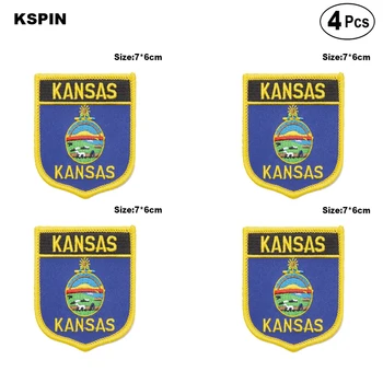 U. S. Uma Kansas Shiled Forma bandeira patches bandeira nacional patches para Cothing Decoração DIY