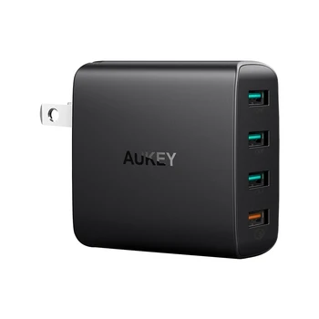 Aukey NOS Plug PA-T18 Carga Rápida Carga Rápida 3.0 42W 4-Porta de Parede AC Adaptador de Carregador USB Estação de Carregamento para a opção NS/Telefone