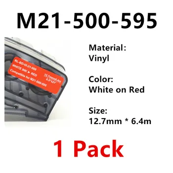 1Pack M21 500 595 Etiqueta de Vinil Fita Branca Vermelho Para BMP21 MAIS BMP21 LABORATÓRIO de Impressora de Etiqueta de Fita Criador de Marcação de Fios Mangas