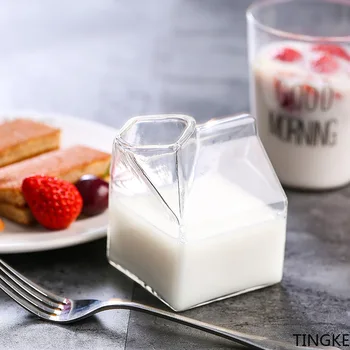 Criativo caixa de leite copo de leite de copo pequeno-almoço início da copa, sala de bar beba do copo
