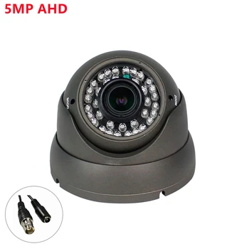 Cúpula de 2MP 4MP 5MP AHD de Vigilância CCTV Câmera de Segurança em Casa de 2.8-12MM Varifocal Manual de Cúpula de Metal OSD Cabo de Câmera Analógica