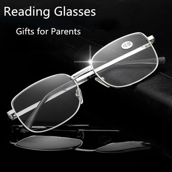 Elegante Todos os-Frame da liga de ReadingGlasses com Lentes de Resina Confortável, Leve e Transparente, de Homens e Mulheres de Óculos Gafas