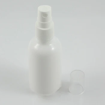 100PCS UM monte de bomba plástica do frasco de vidro de 50 ml, 1.7 OZ embalagens de cosméticos no opala branco vidro