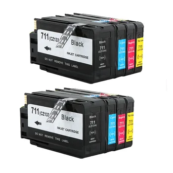 8PACK 2SET Cartucho de Tinta Compatível Para HP 711XL 711 XL HP711 Para HP DesignJet T120 T520 Impressora