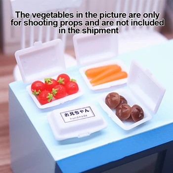 5pcs Simulação Takeaway Brinquedo de Casa de bonecas Caixa de Almoço Mini Casa Adornos Caixa de Almoço de Casa de Boneca Acessórios de Fast Food Modelo de Caixa