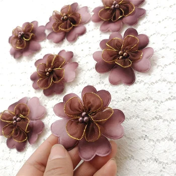8 peças / lotes Diy flor de semi-acabados de cabelo broche / renderização gradiente flor acessórios de vestuário