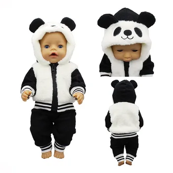 2020 Novo Panda terno de Roupa da Boneca Encaixam Para 43cm nascido roupa de Boneca do bebê Boneca reborn Acessórios