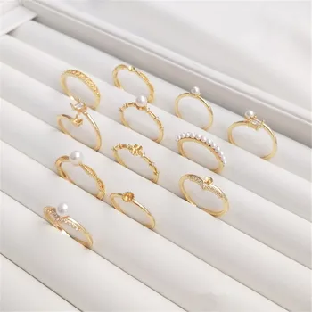 14K ouro chapeado preenchido Extremamente fino anel de pérola suporte a Japonês luz de luxo, simples, de alto grau de esferas anel de suporte DIY jóias