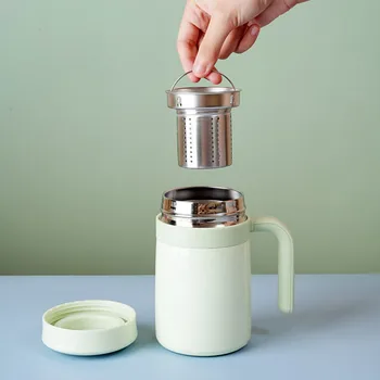 De Aço inoxidável Caneca Japonês de Parede Dupla Xícara de Chá com Chá de Depósito à Prova de Vazamento de Viagem Xícara de Chá de Água, Copos de Café