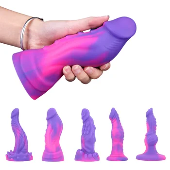 Vibrador enorme de Cores Pênis com ventosa Vibrador Brinquedos Sexuais Masturbar Ânus Massagem