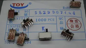 10pcs DP3T 2P3T 3 Posição Mini Horizontal Deslize o Interruptor de 8 Pinos PCB SK23D07VG4
