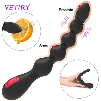 Anal, Vibrador 9 Velocidade Butt Plug Estimulador Gay Massagem de Próstata Carga USB Vibrador Anal Esferas de Sexo Loja de Brinquedos Sexuais Para Homens Mulheres