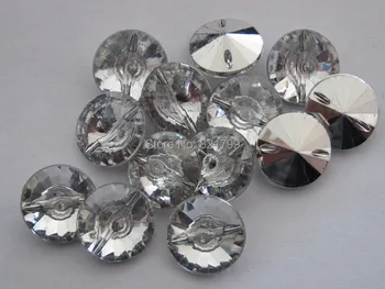 15mm Acrílico botões para roupa de cor branca cristal de botão de botão decorativo