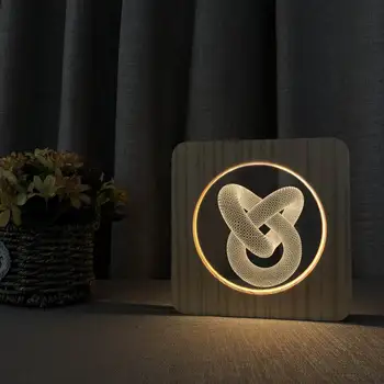 Fivela Sinal da Noite do DIODO emissor de Luz 3D Lâmpada Suaves de Cores Brancas de Madeira, Acrílico Lâmpada de Tabela para os Presentes dos Meninos com Alimentação USB
