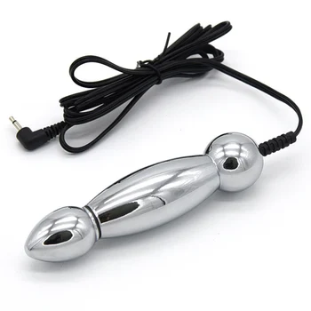 Electro Bi-Polar Plug Anal Choque Elétrico Metal Plug anal Vagina Estimulação SM Produto Therepy Massager de Brinquedos Sexuais para Homens Mulheres