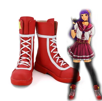 The King of Fighters XIV Athena Asamiya Cosplay Botas Sapatos Vermelhos Feitos