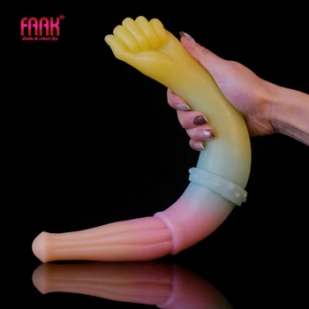FAAK 41cm Longo Plug anal em Silicone Macio Duplo Vibrador Multi Cor Fisting Brinquedos Sexuais De Lésbicas Fantasia Erótica Produto Massagem Anal