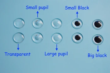 Boneca de olhos chip adequados para a boneca Blythe 14mm transparente tamanho do tamanho da pupila pupila negra DIY boneca tapa-olho / aluno