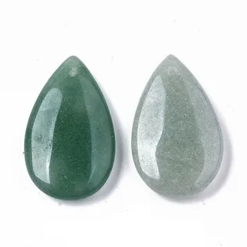 10Pcs Natural Aventurina Verde Pingentes em forma de Lágrima Pedra de Gema de Pingentes de Encantos para Colar Braceletes Brincos DIY Fazer Jóias