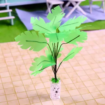 Casa de bonecas Decoração Planta Moda Capacidade Cognitiva Hands-on Habilidade para Brincar de faz de conta Artificial Mini Decoração Planta Planta de Brinquedo