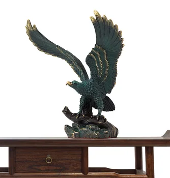 2023 Loja da casa de negócio de companhia de Sucesso BOA sorte com FENG SHUI estátua de bronze de bronze relâmpago de Arabian Eagle hawk PÁSSARO Ornamento