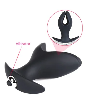 Vibrador de Brinquedos Sexuais para a Mulher de Silicone, Vibração Anal Vestíbulo Ânus Plug Crisântemo Peep Vibrador Adultos Brinquedos Sexuais